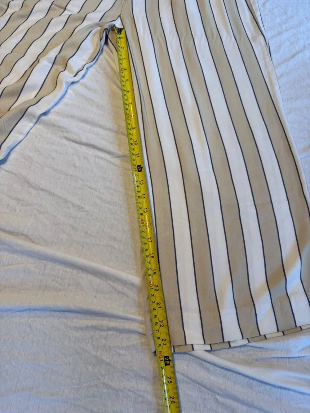 Abercrombie & Fitch Womens Small Paperbag Wide Leg Stripe Belted Pants